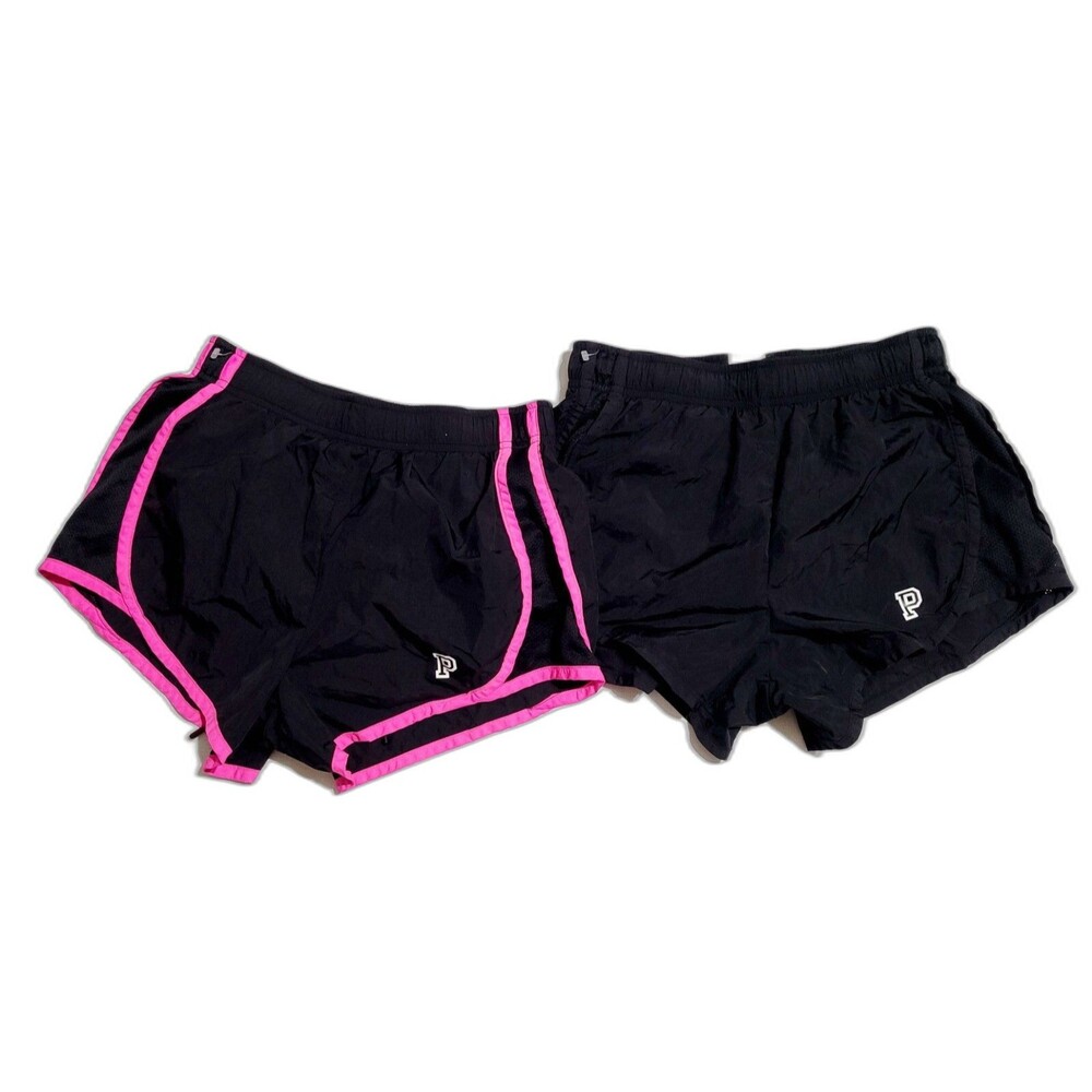 Victoria’s Secret PINK women's sz XS Shorts Black Running Activewear 2 pcs